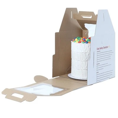 Corrugated Tall Cake Box with Clear Window